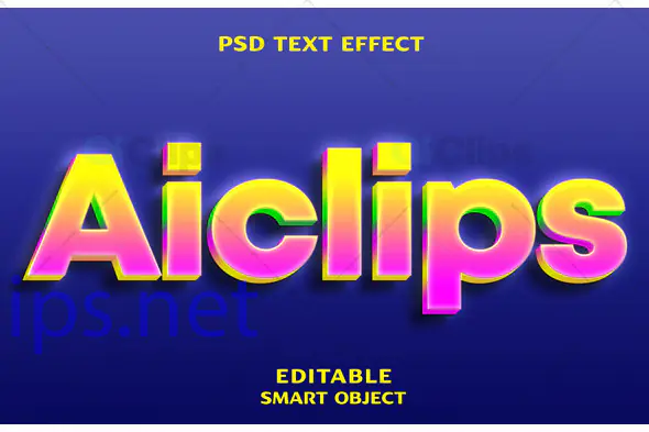 Gradient Neon Text Effect PSD