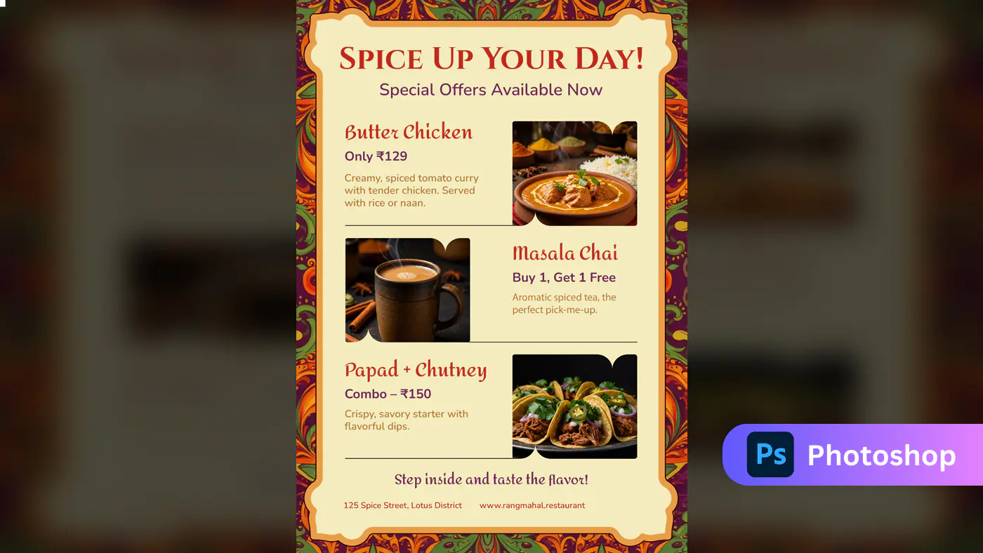 Indian Restaurant Special Offers Template