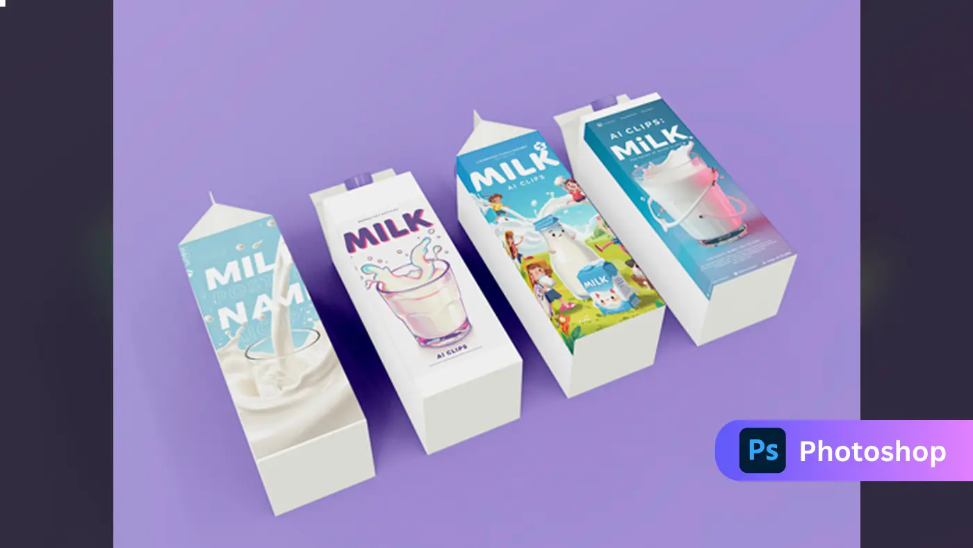 Milk Carton Packaging Mockup