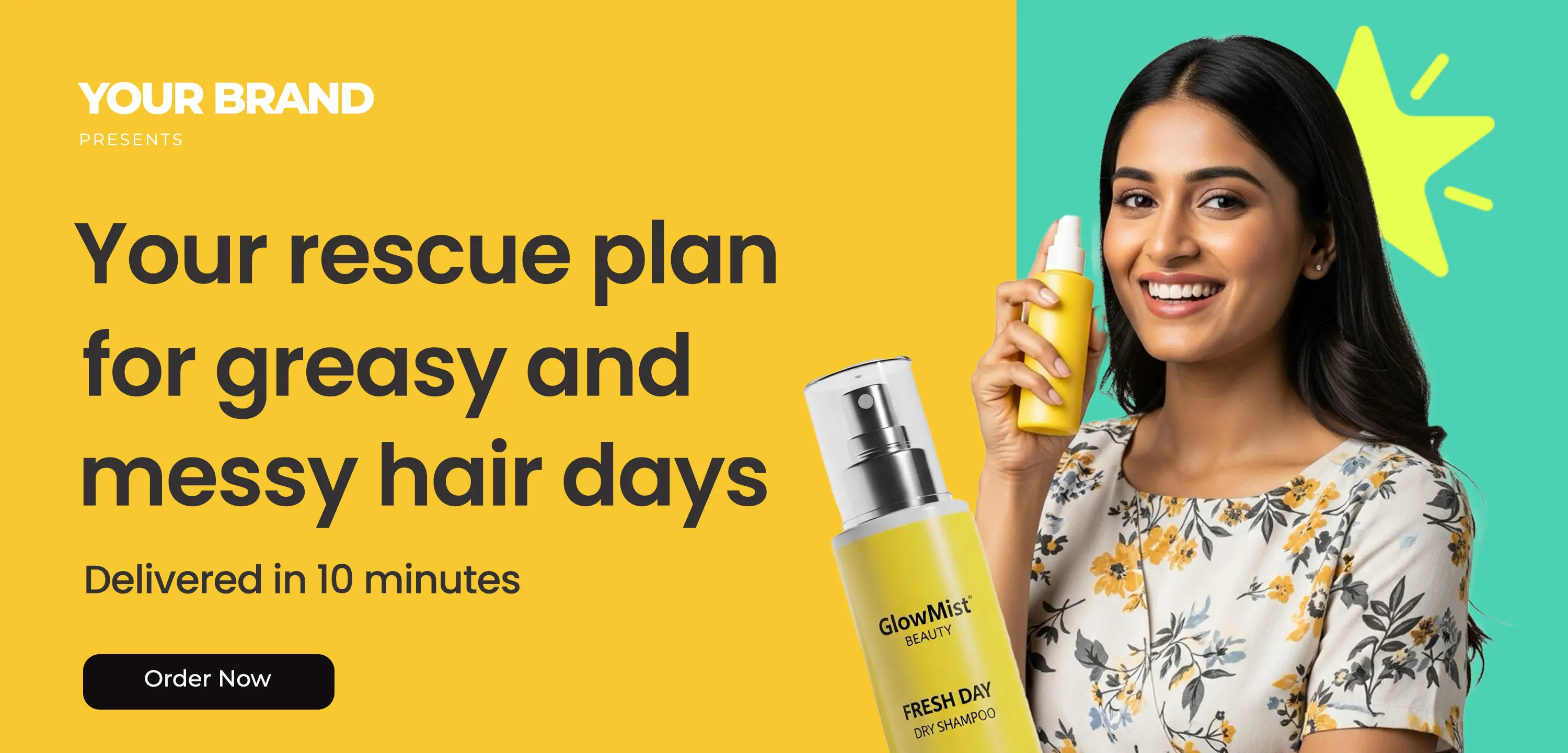 Hair Care Product Delivery Banner Template