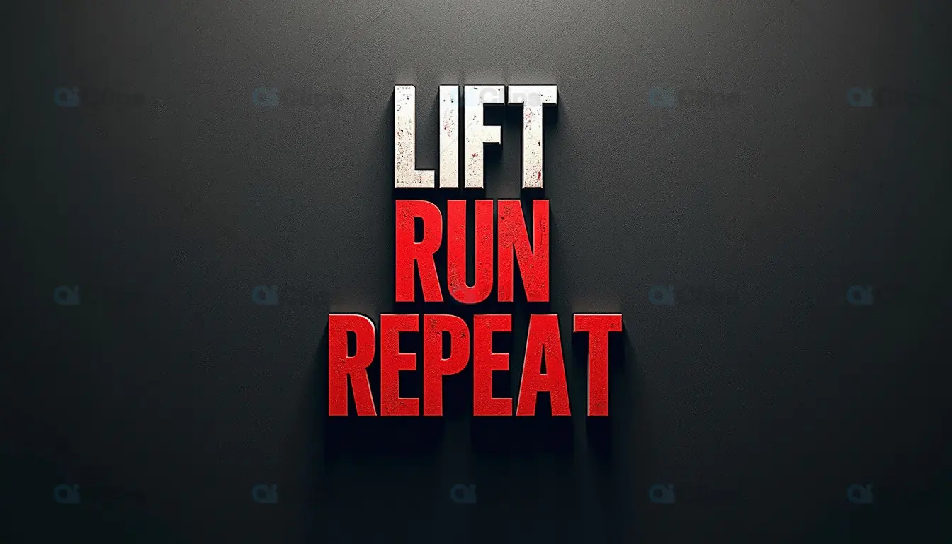Lift, Run, Repeat - Bold Red Fitness Poster