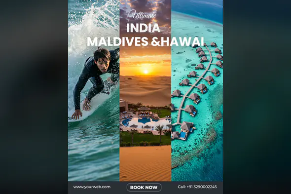 Exotic Tri-Destination Travel Ad Template