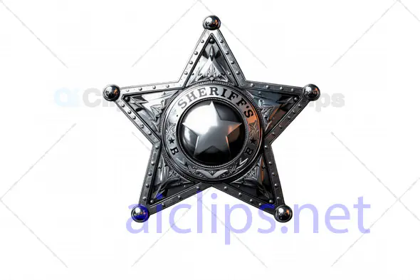 3D Sheriff Badge Icon - Western Style
