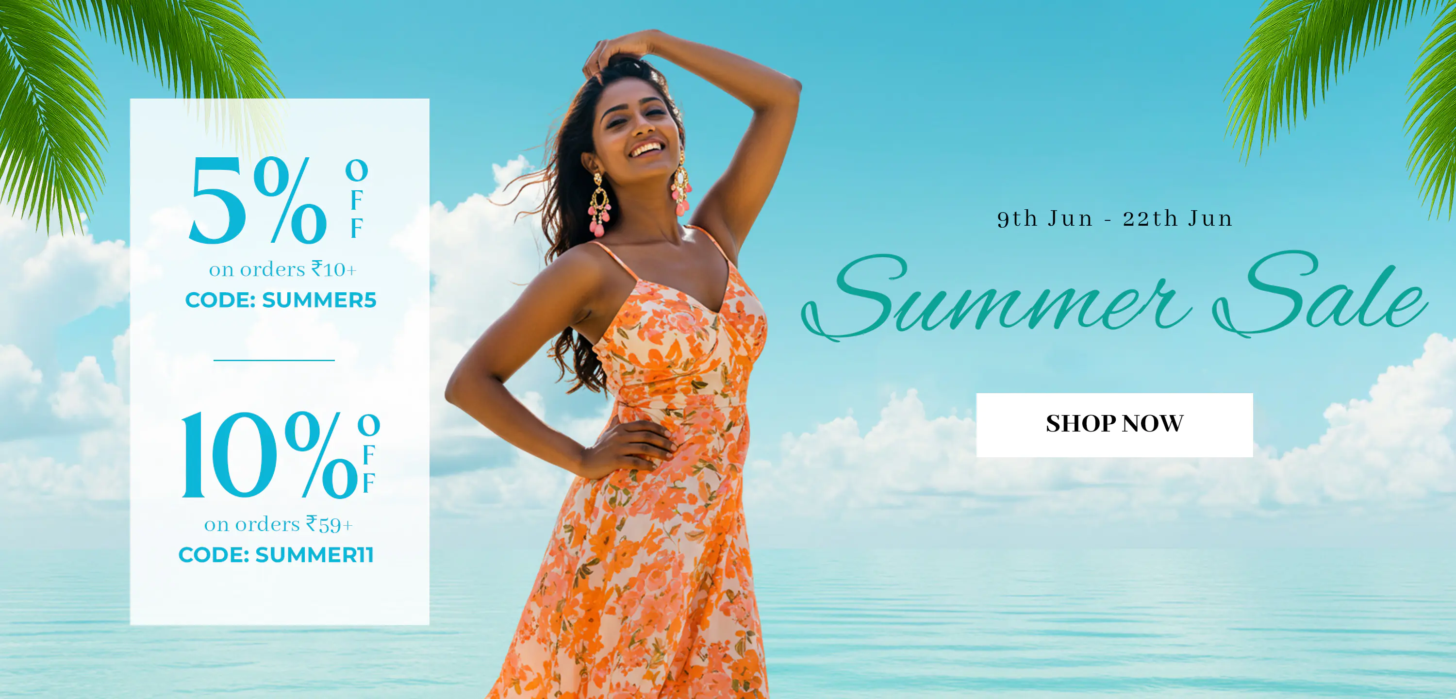 Tropical Summer Fashion Sale Banner