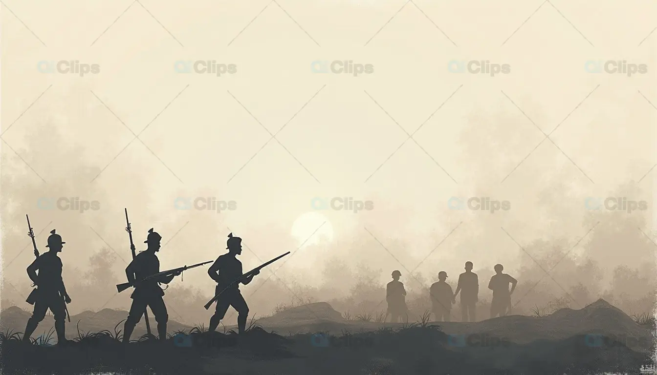Soldier Silhouettes at Sunrise