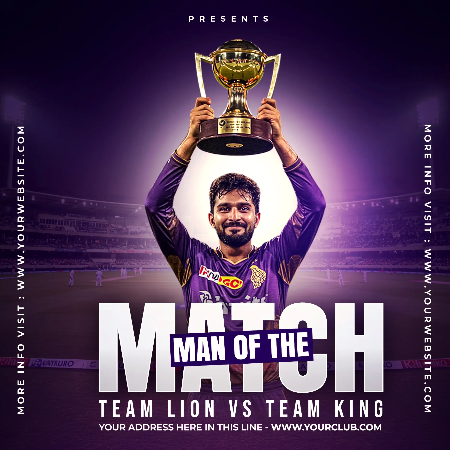 Team Lion vs Team King Photoshop PSD Template – Modern Sports Design