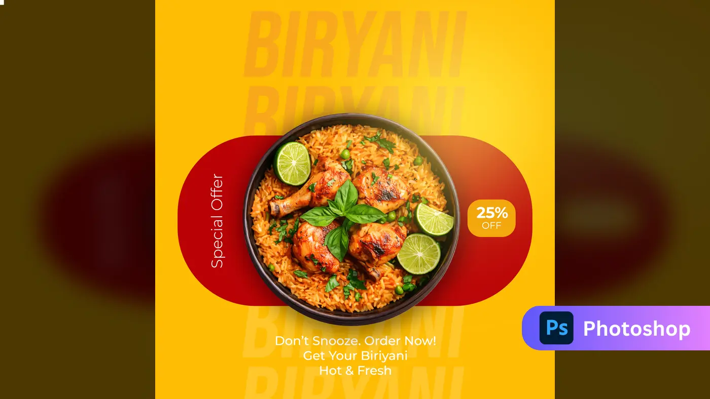 Spicy Biryani Food Offer Ad Template