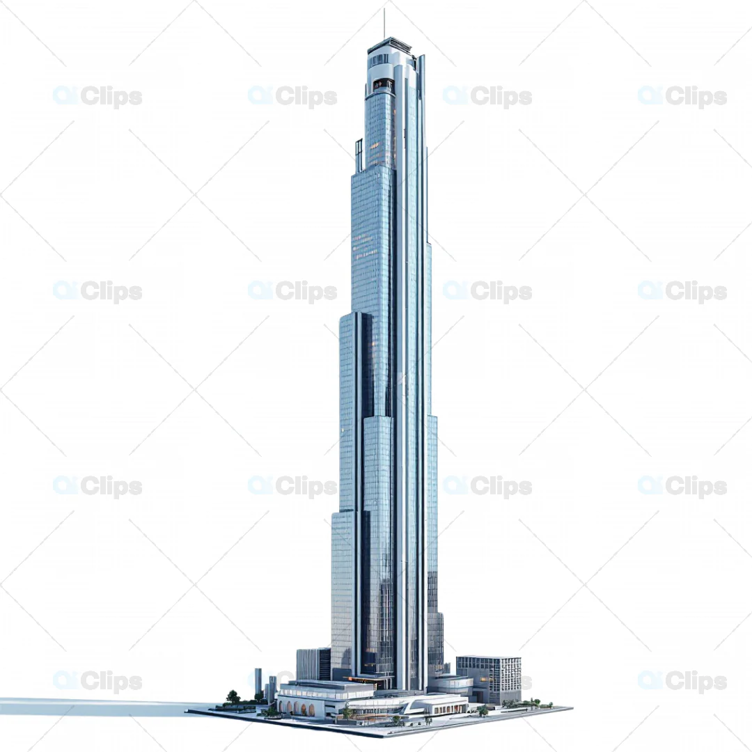 Realistic 3D Modern Skyscraper Model