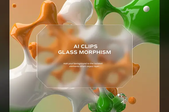 Glossy Tricolor Fluid Glass Morphism