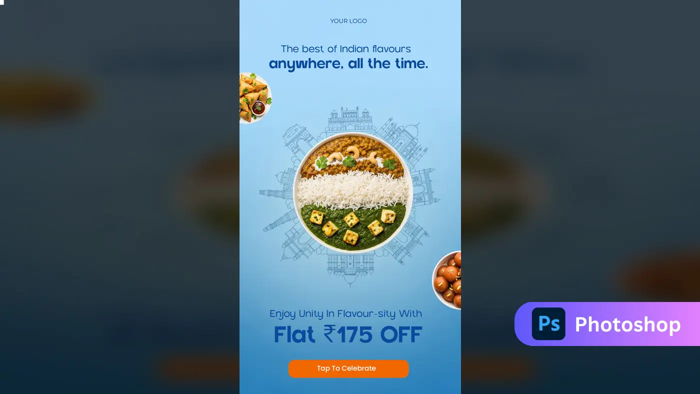 Patriotic Indian Food Offer Template