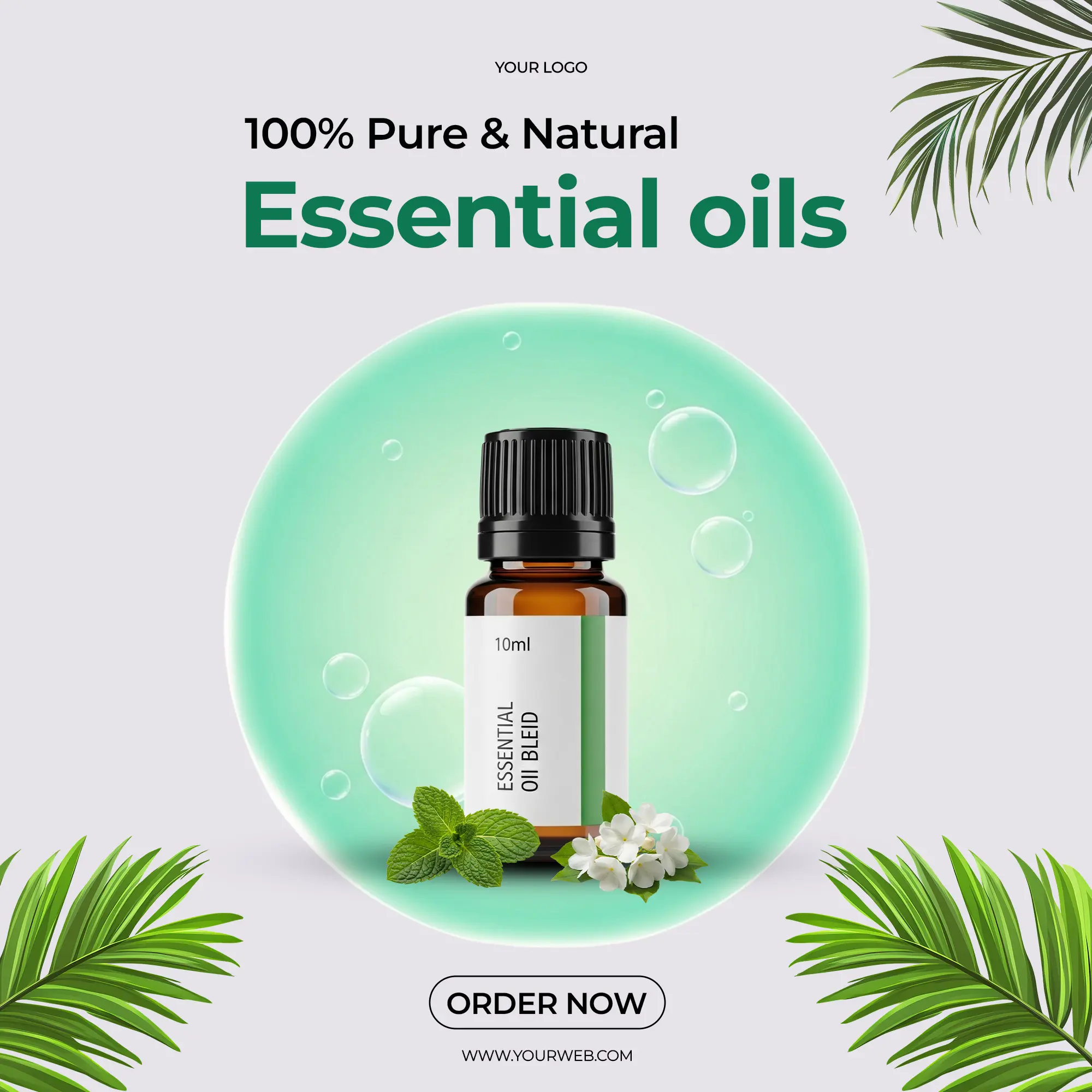 Organic Essential Oils Ad Template