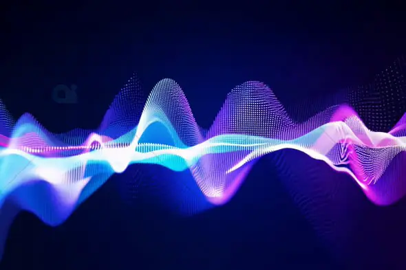 Futuristic Colorful Waveform with Digital Flow