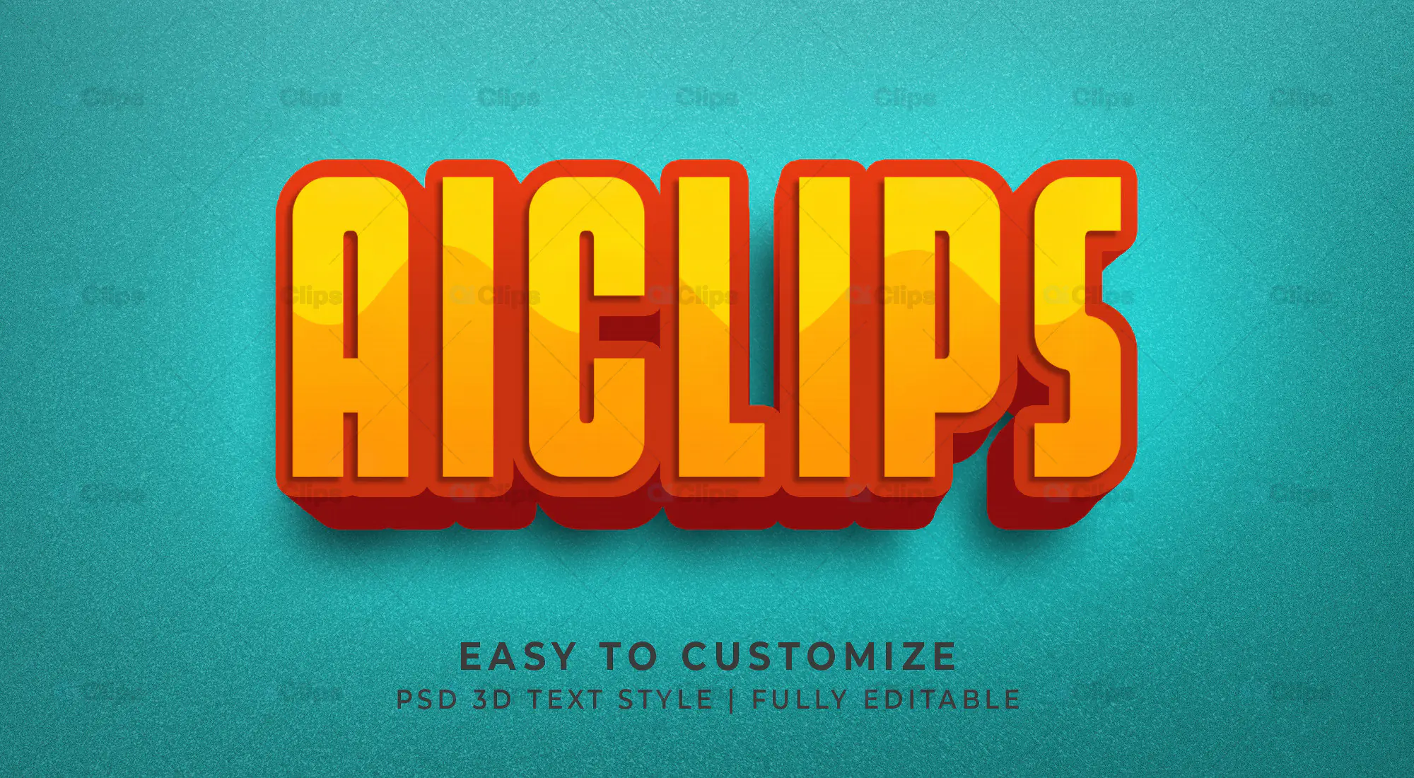 Bold Retro 3D Text Effect PSD
