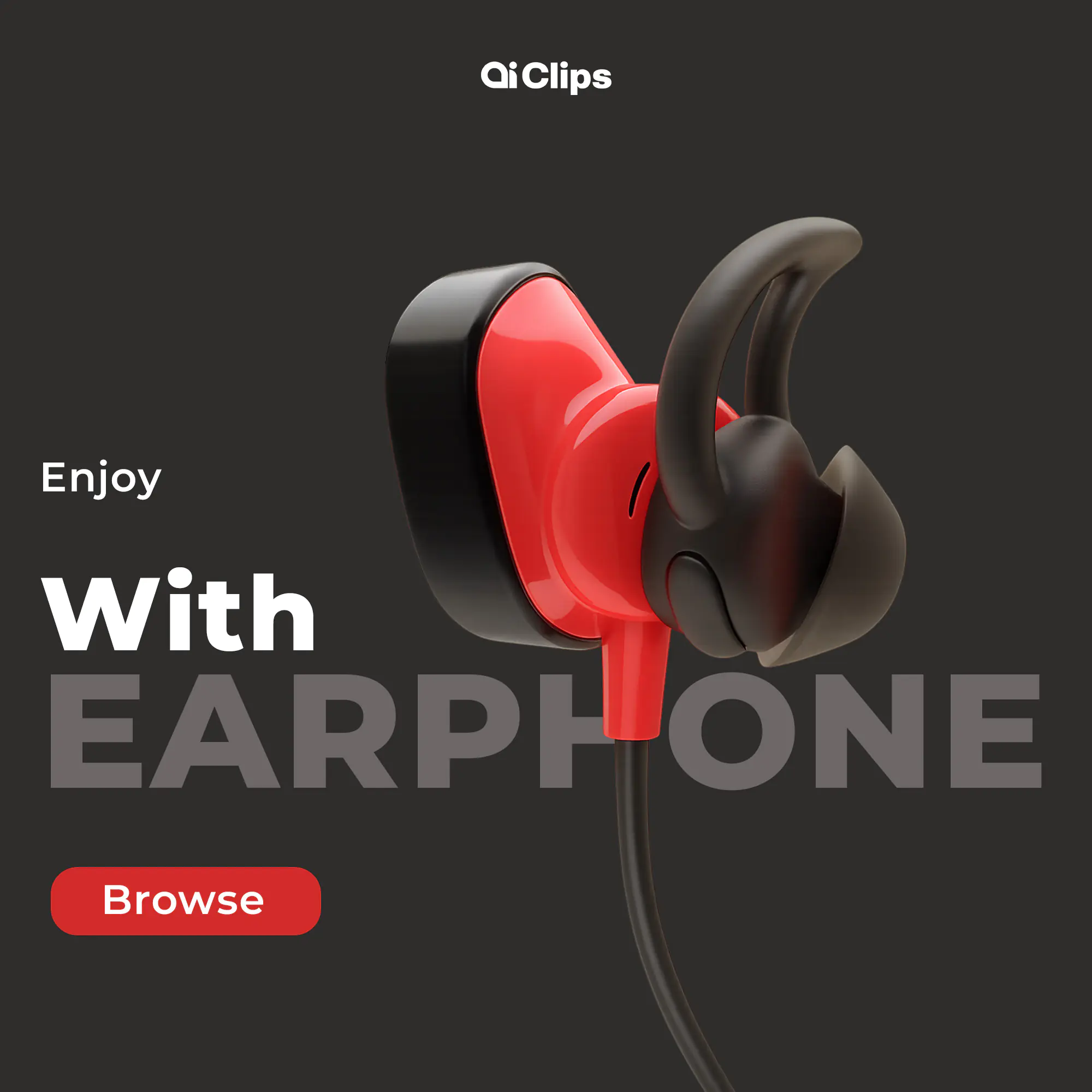 Enhanced Stylish Earphone Product Advertisement Template