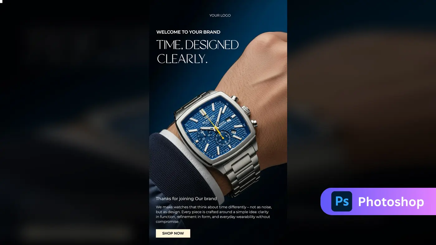 Luxury Chronograph Watch Ad Template