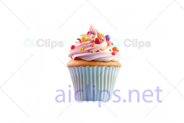 Colorful Cupcake with Sprinkles 3D Model