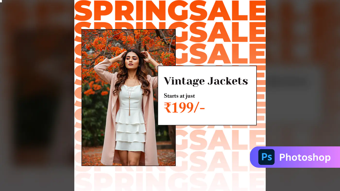 Bold Orange Spring Sale Template