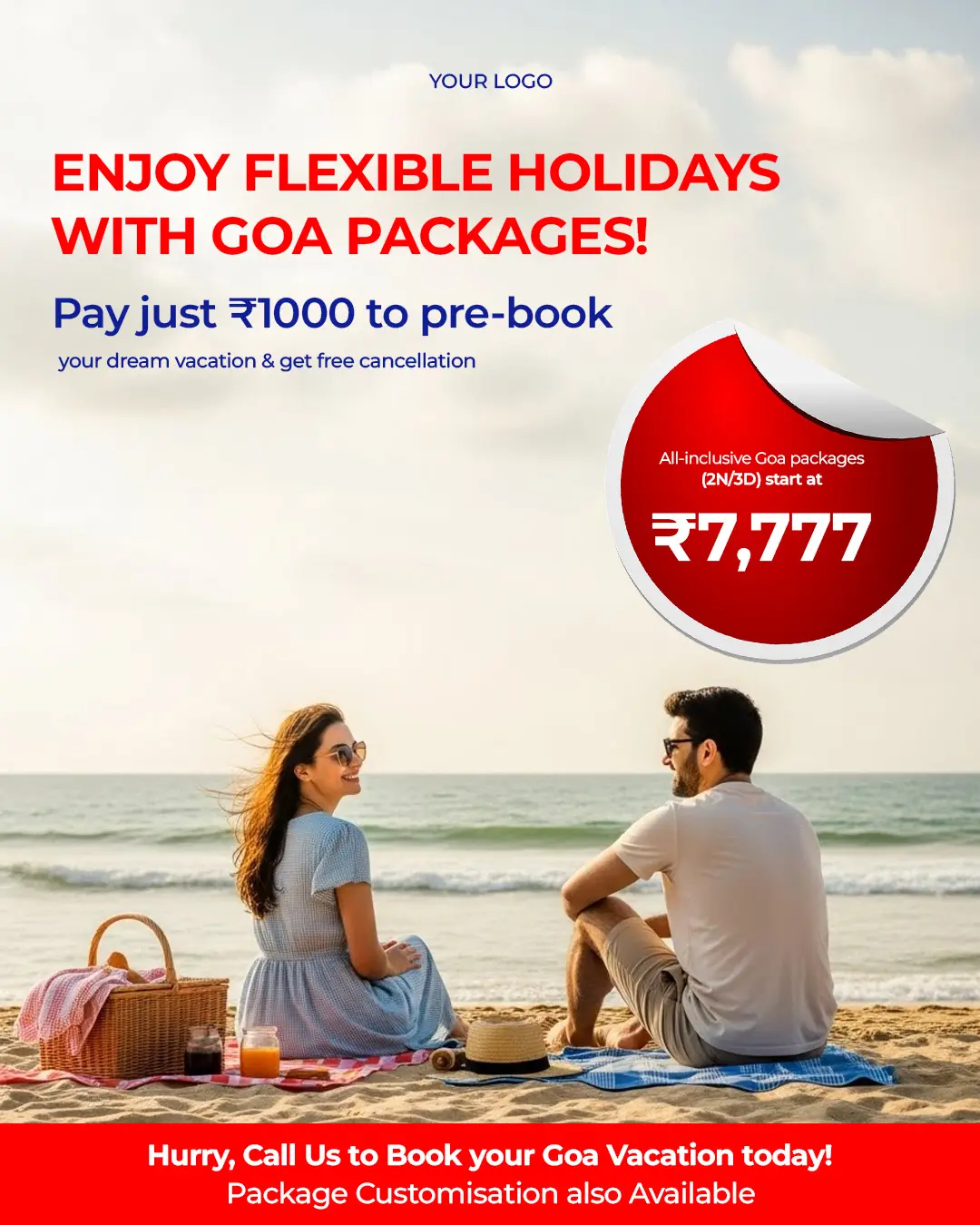 Romantic Goa Holiday Package Ad Template