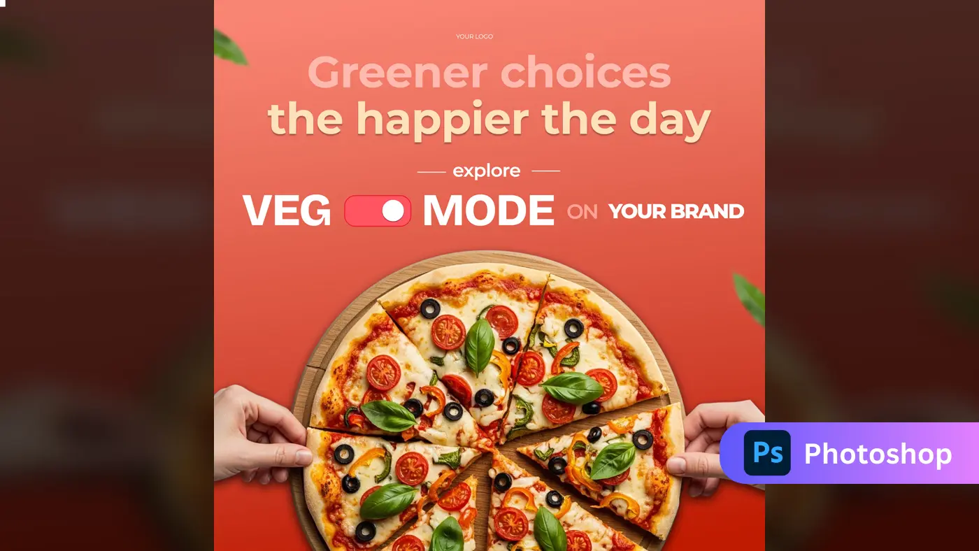 Vegetarian Pizza Promotion Banner Template