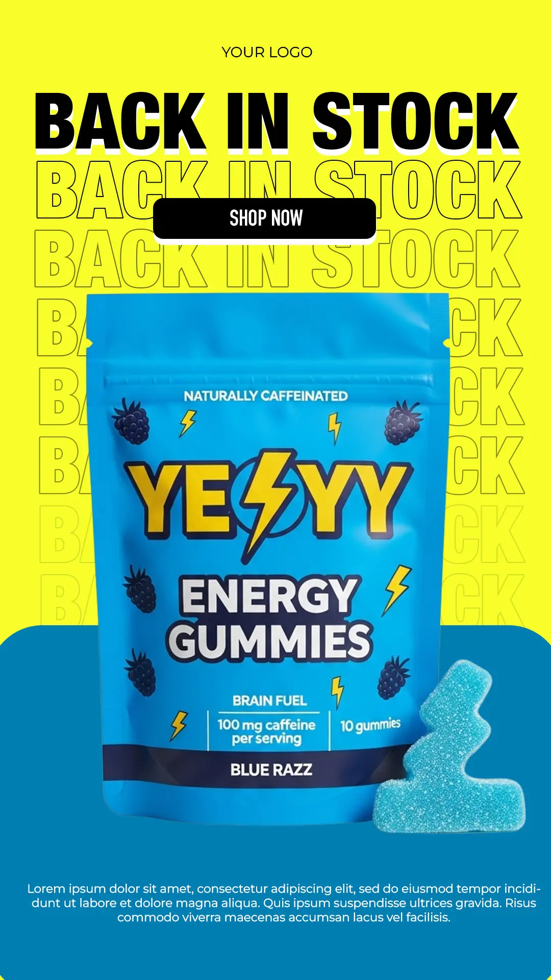 Vibrant Supplement Product Ad Template