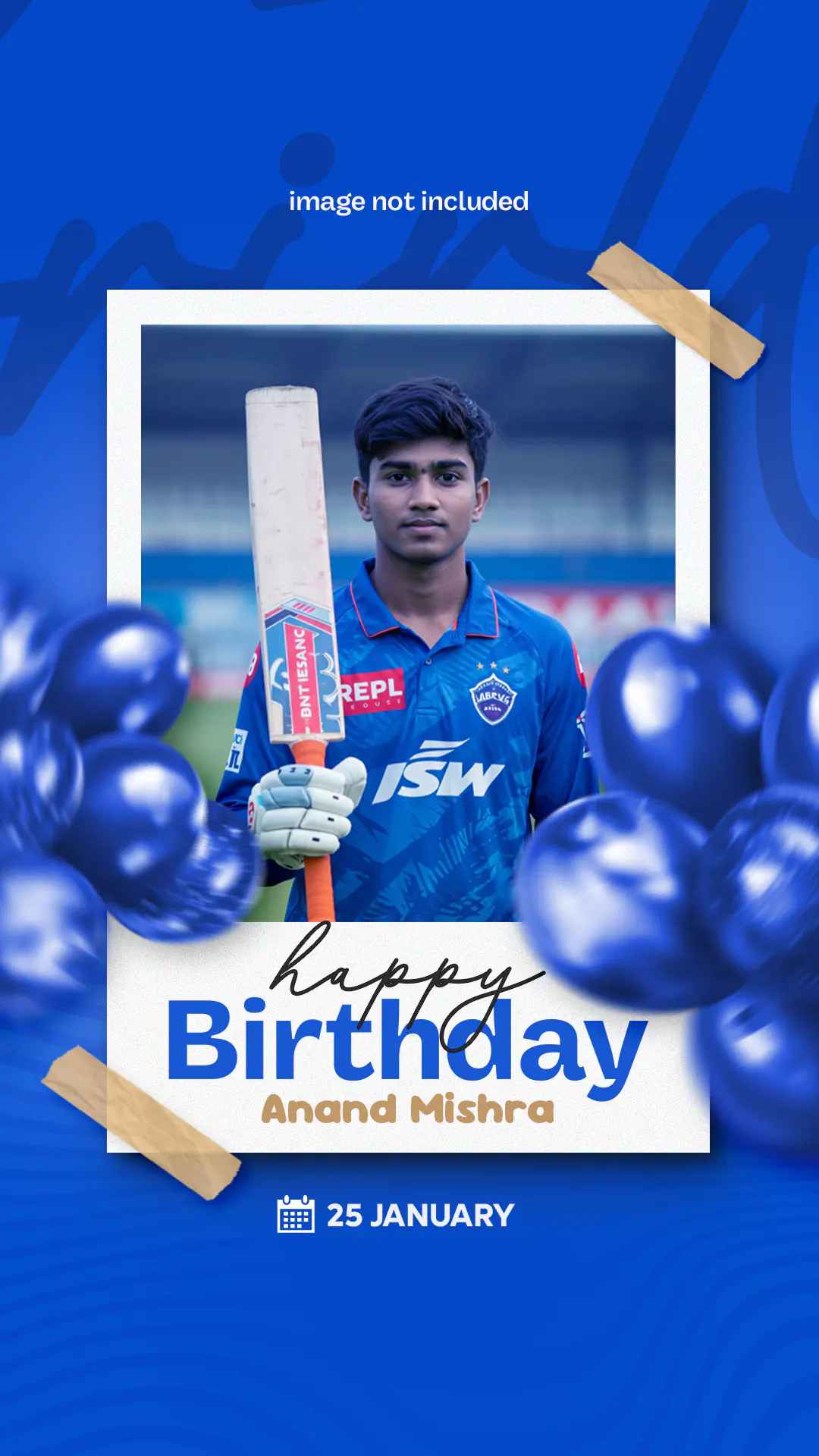 Cricket Player Birthday Template