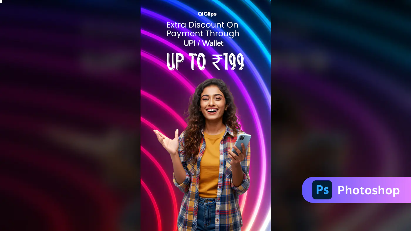 UPI & Wallet Payment Discount Promo Template