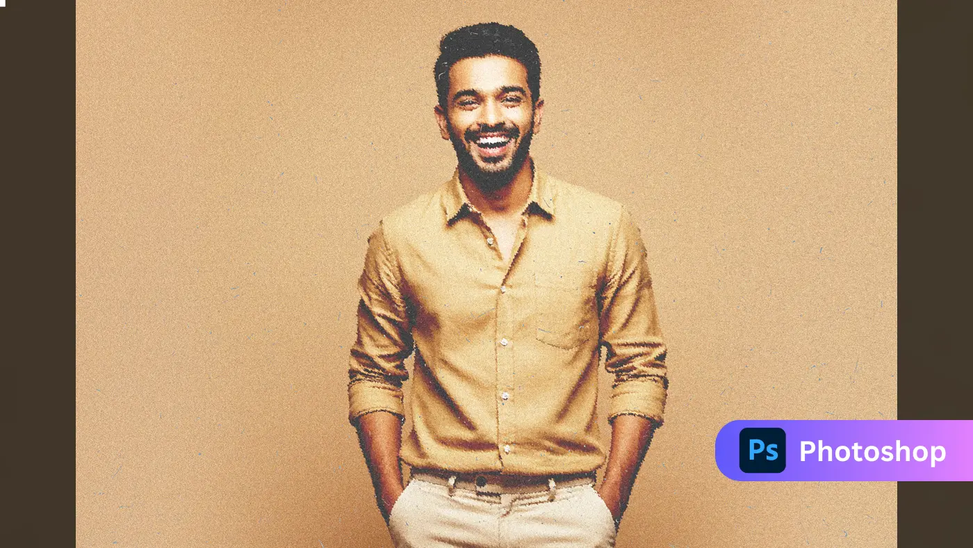 Vintage Grain Portrait Effect  Indian Man