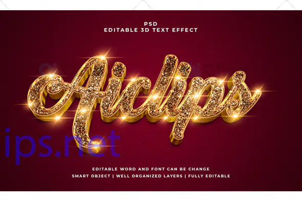 Glitter Gold Text Effect PSD