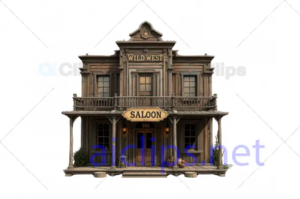 Classic Wild West 3D Saloon Building Model