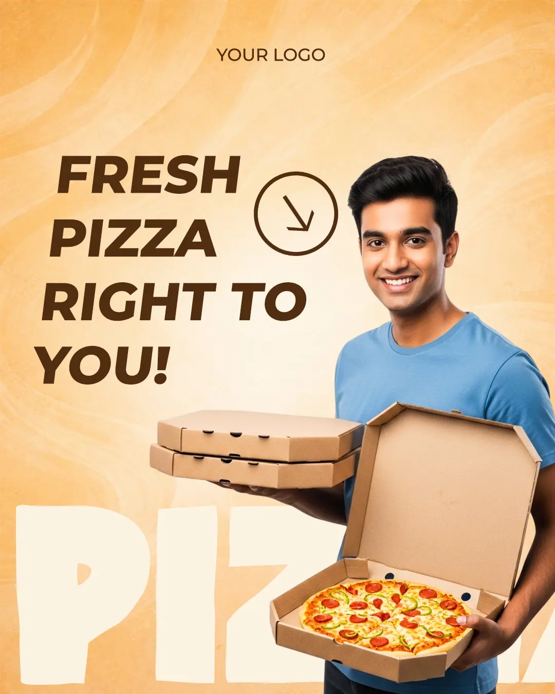 Pizzeria Delivery Ad Social Media Template