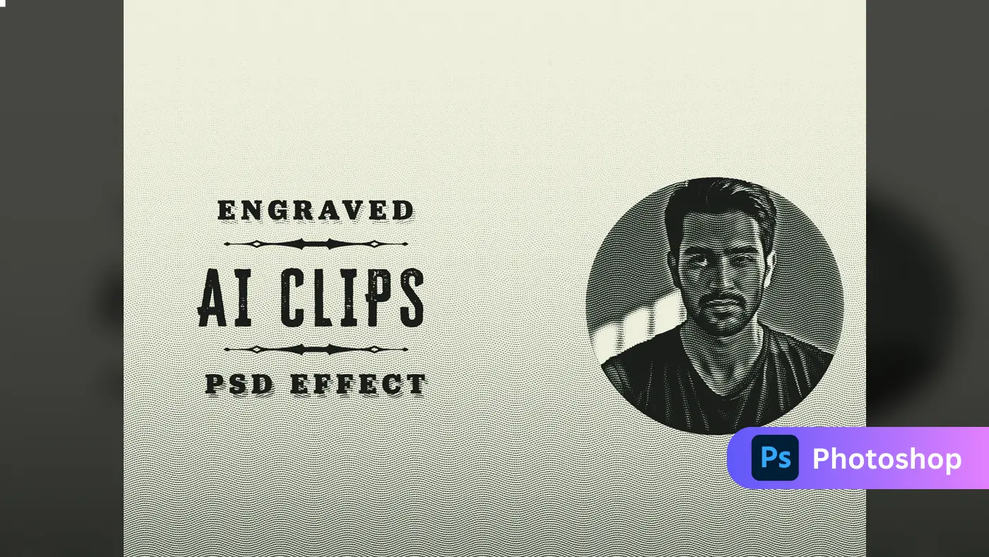 Halftone Style Engraved Portrait Effect