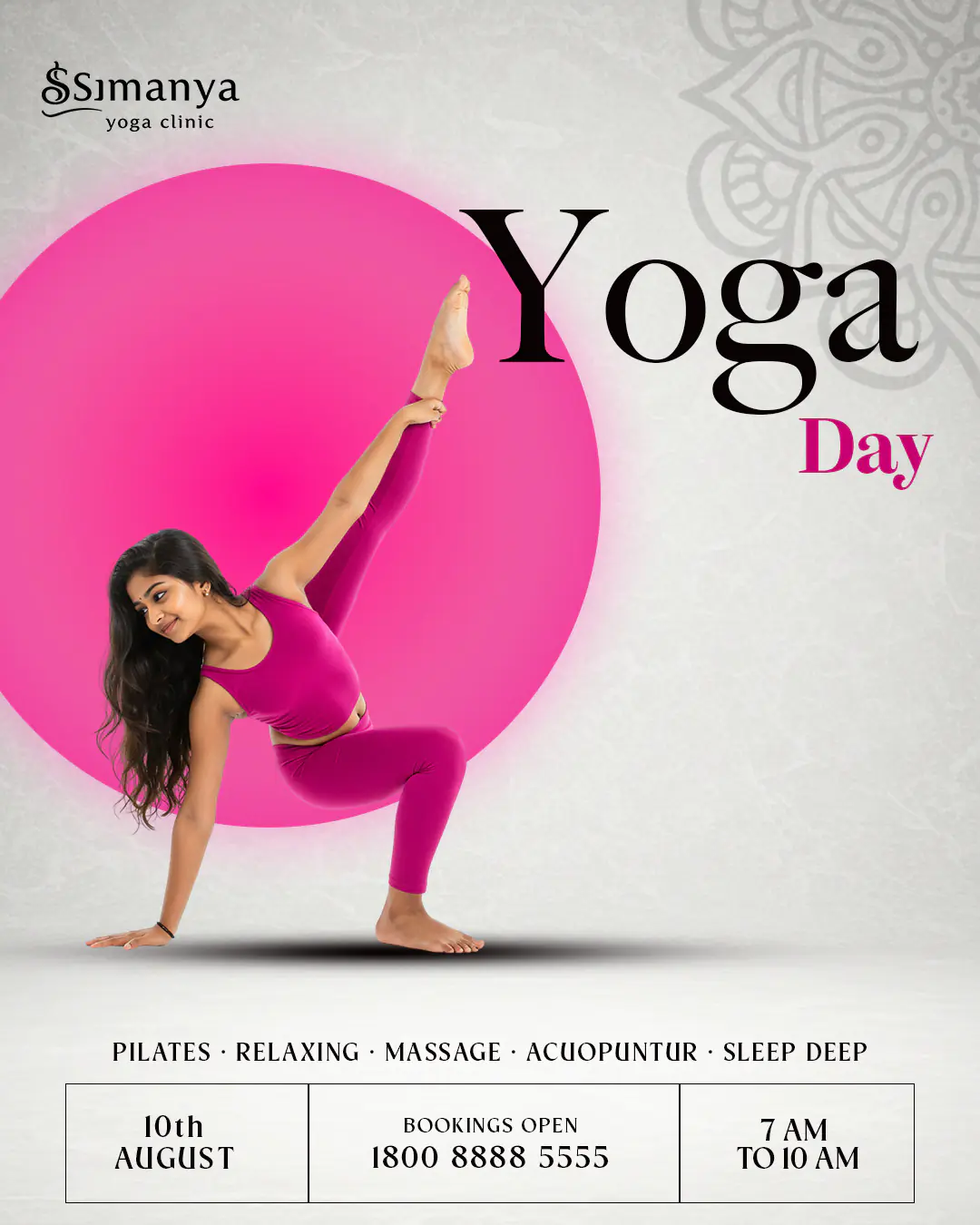 Yoga Day Promotion Template for Simanya Clinic