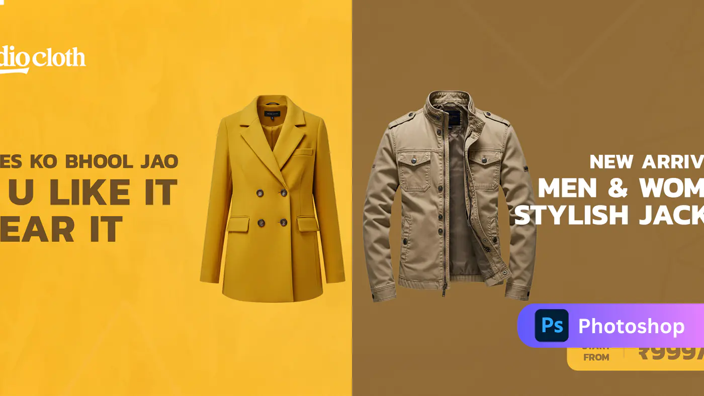 Fashion-Forward Jacket Collection Ad