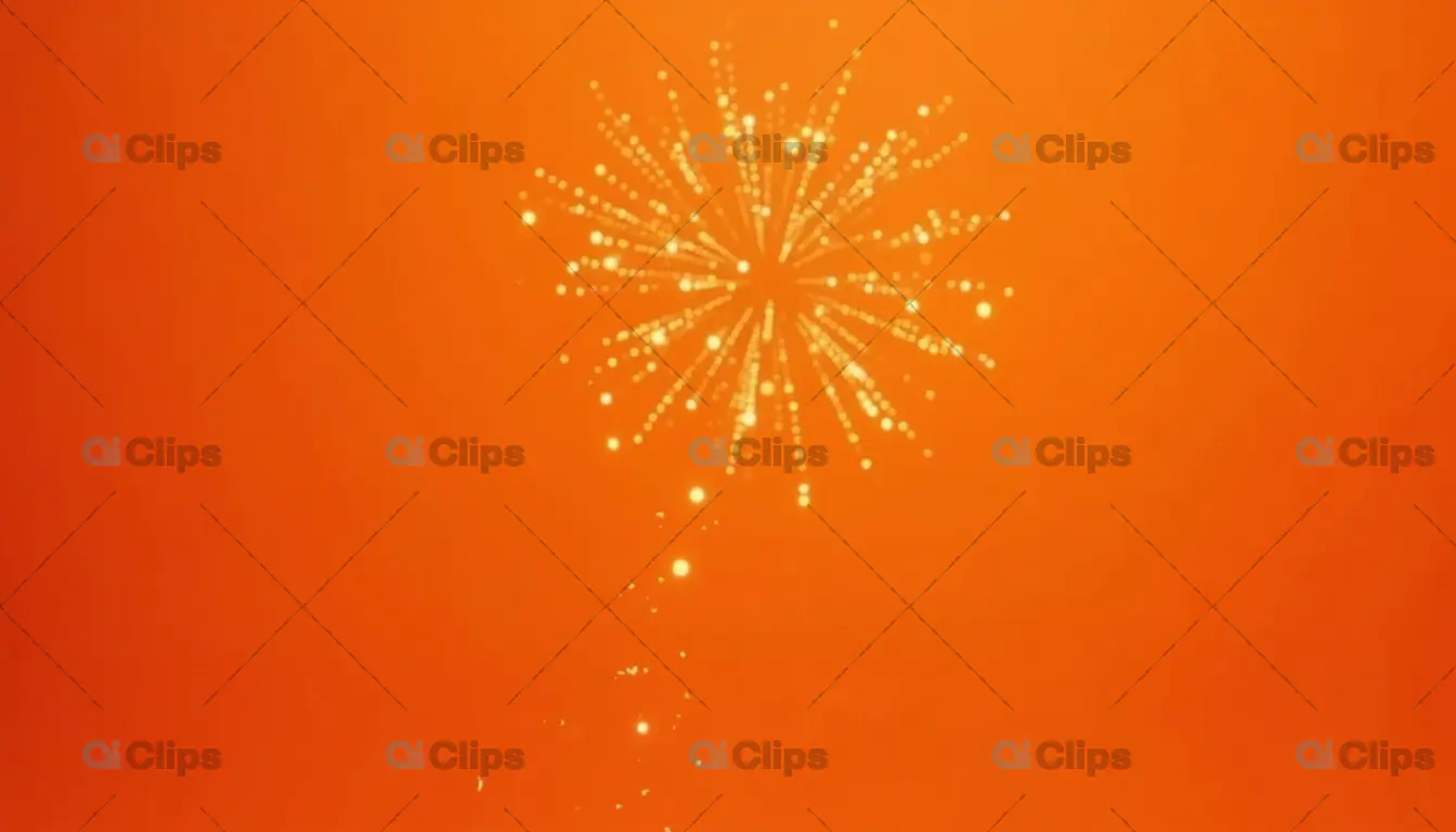 Golden Firework Burst on Orange Background
