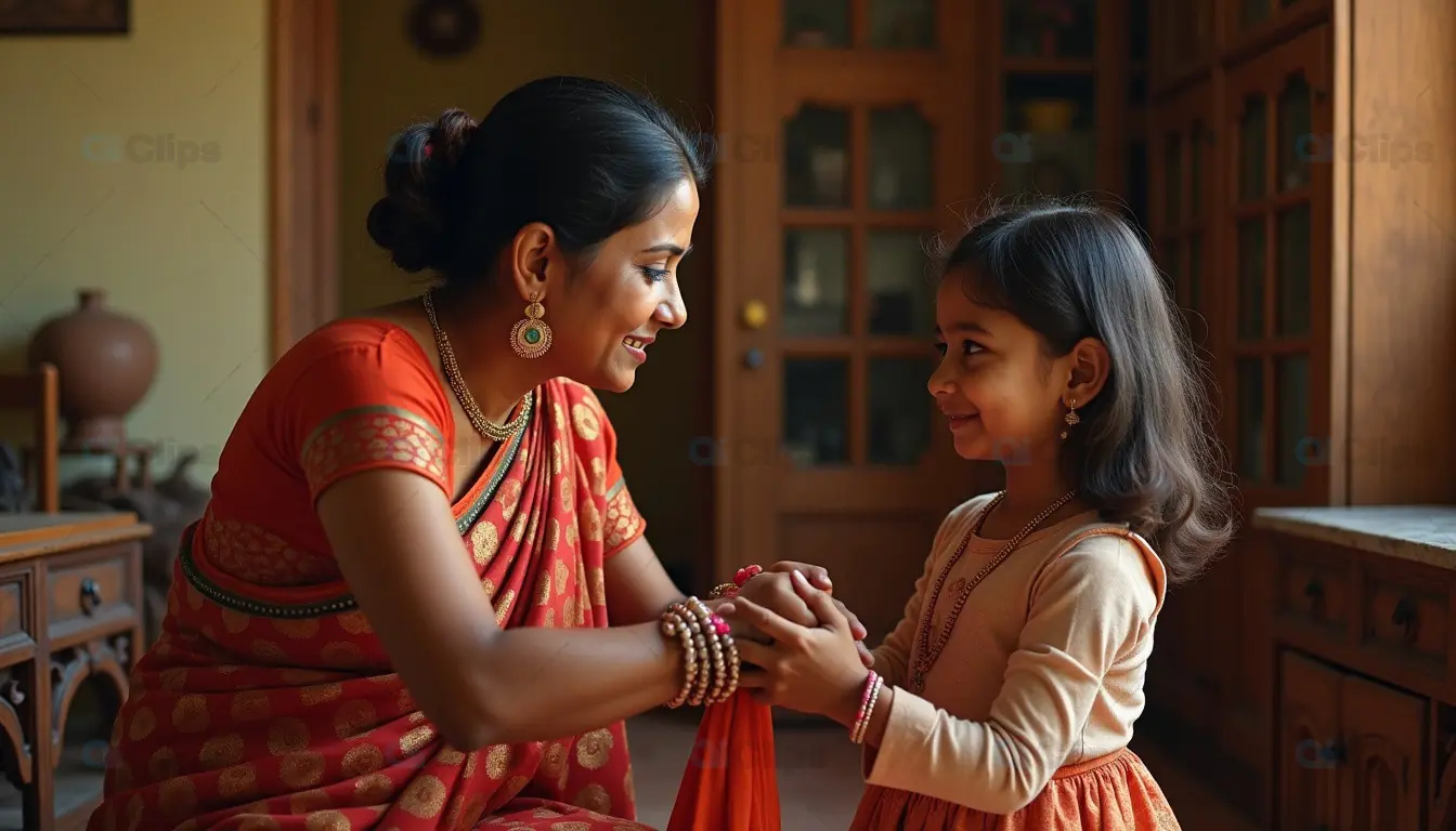 Indian Mother and Daughter Sharing a Joyful Moment