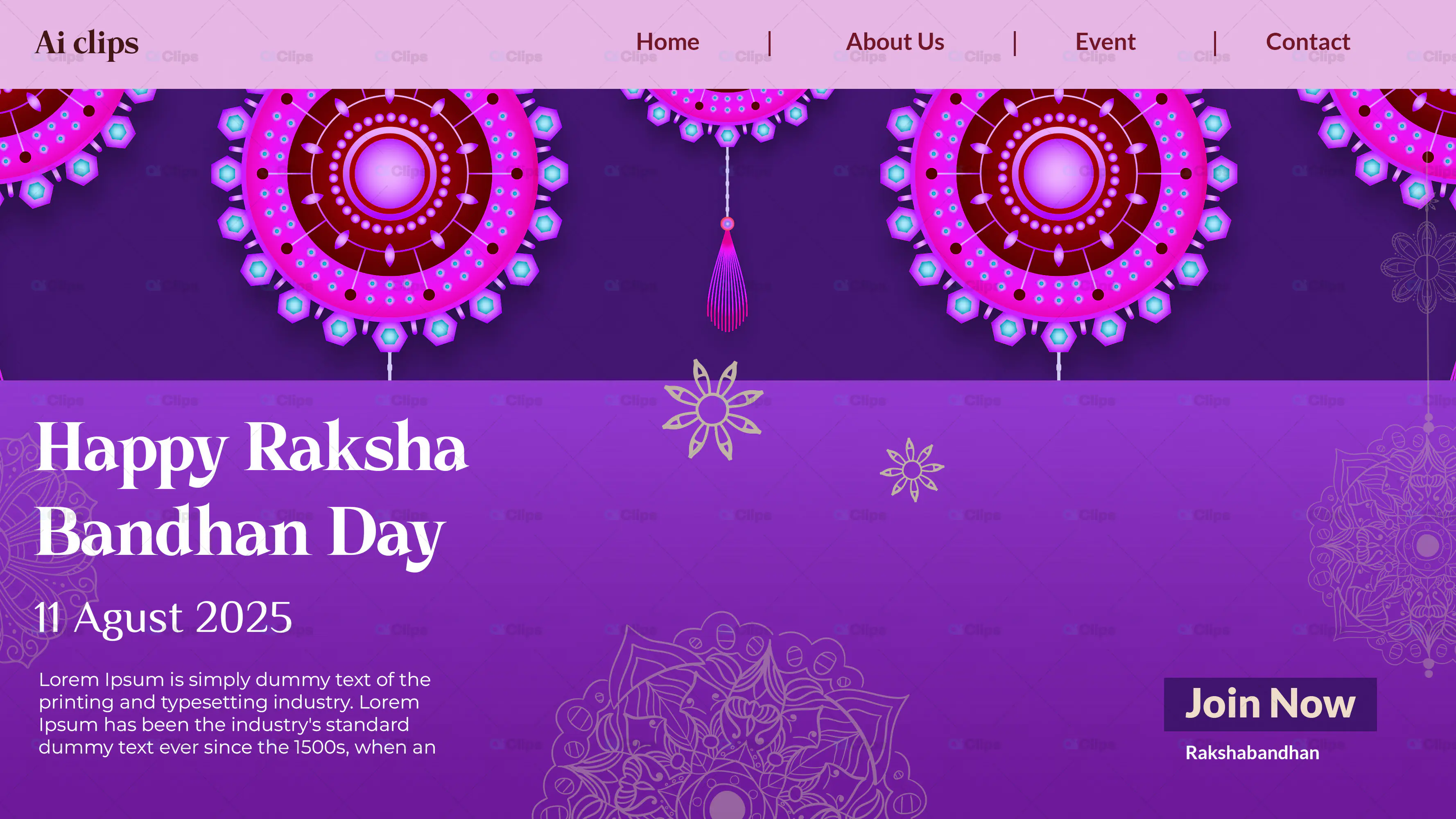 Raksha Bandhan Event Web Banner PSD Template