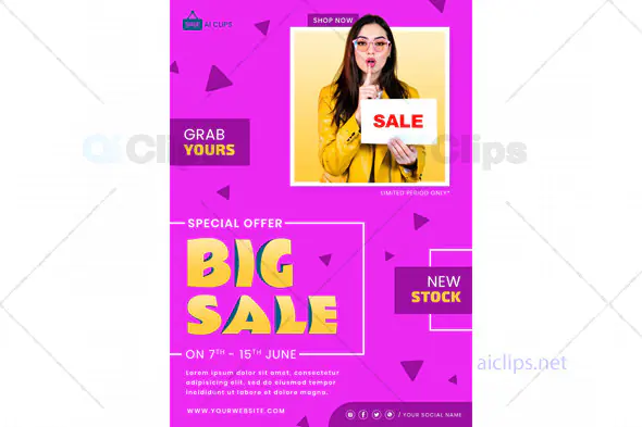 Big Sale Promotional Flyer PSD Template