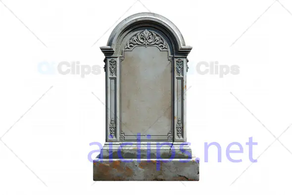 Ornate Vintage Gravestone 3D Model - Weathered Memorial Stone