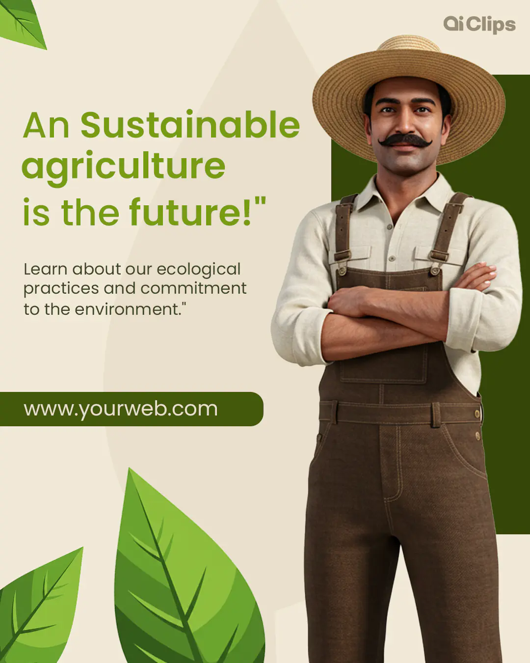 Sustainable Agriculture Awareness Banner PSD Template