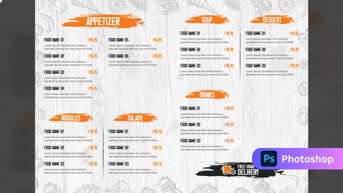 Modern Restaurant Menu Design Template