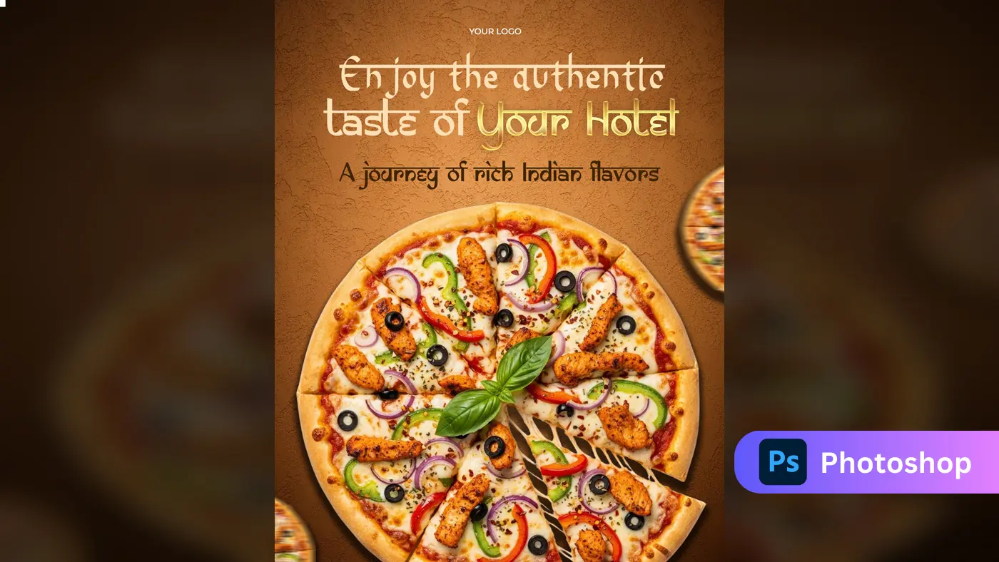 Indian Fusion Pizza Restaurant Advertisement Template