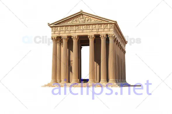 Classic 3D Greek Temple Model with Intricate Columns