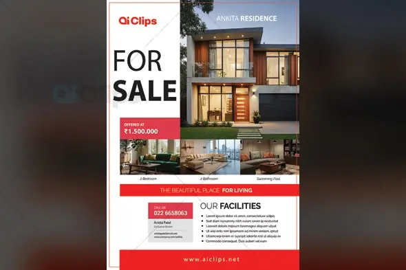 Modern Luxury Real Estate Property Sale Flyer Template