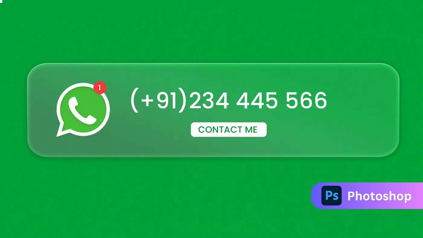 Green Glassmorphism Call Button WhatsApp Contact Template