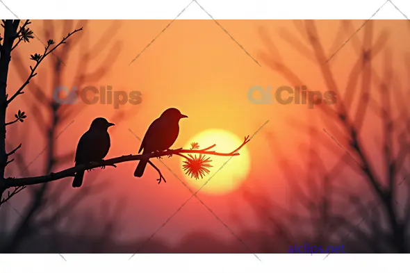 Birds Silhouette at Sunset