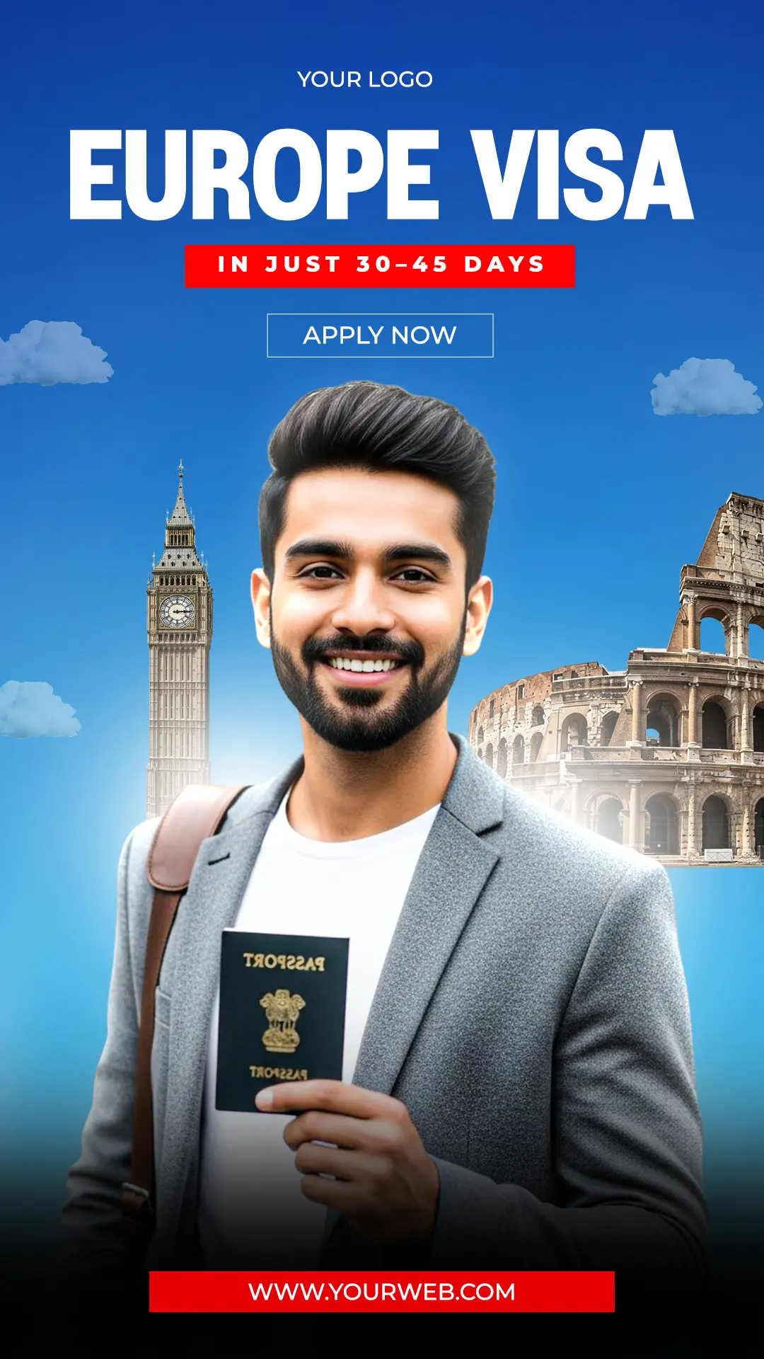 Europe Visa Consultation Social Media Template