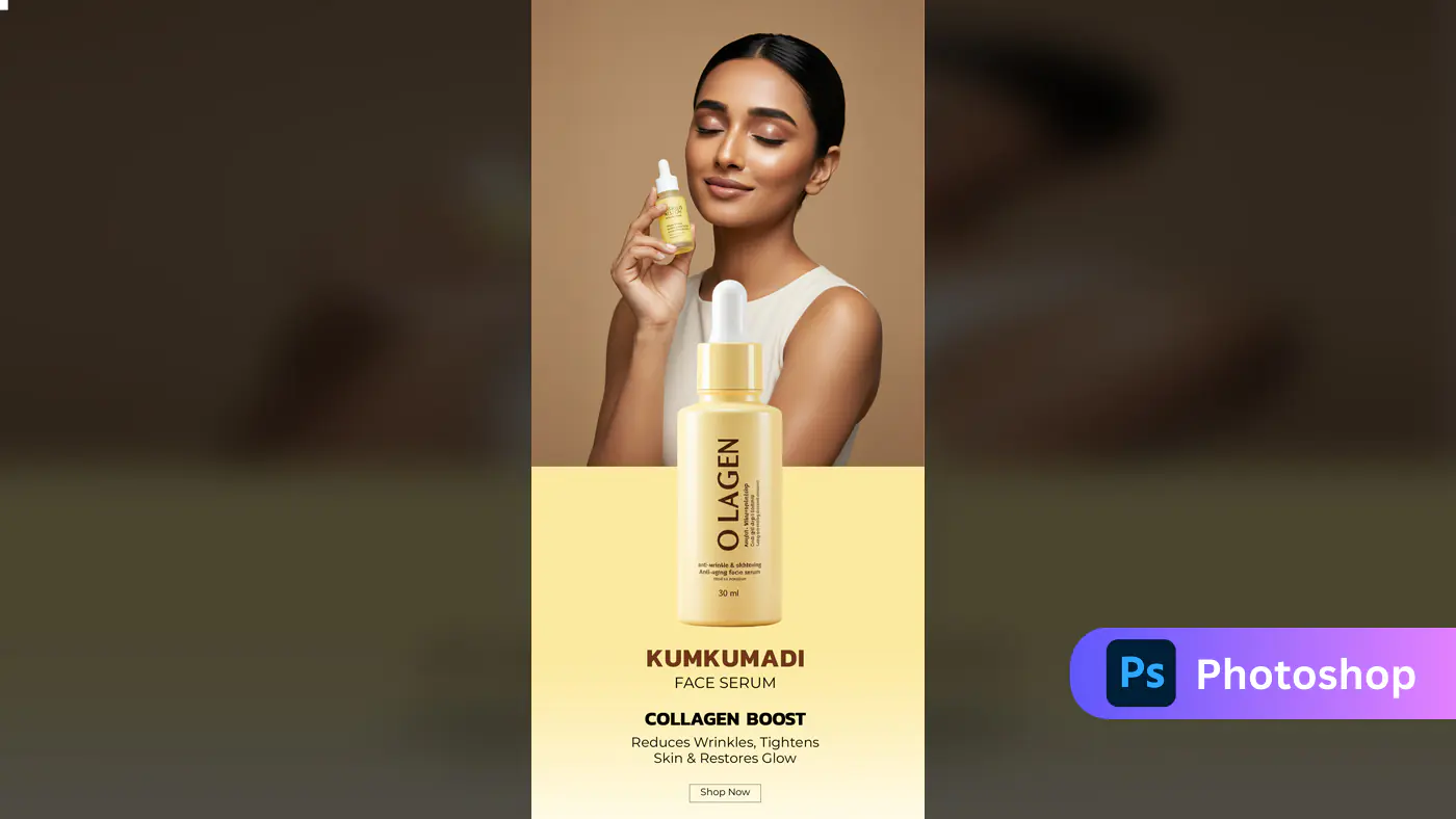 Kumkumadi Face Serum Product Mockup