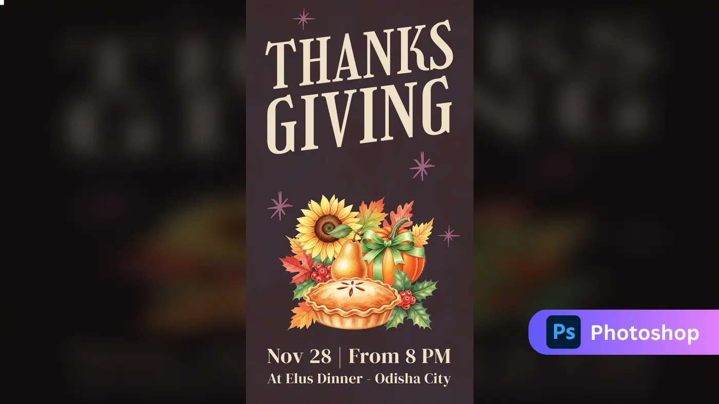 Elegant Thanksgiving Dinner Invitation Template