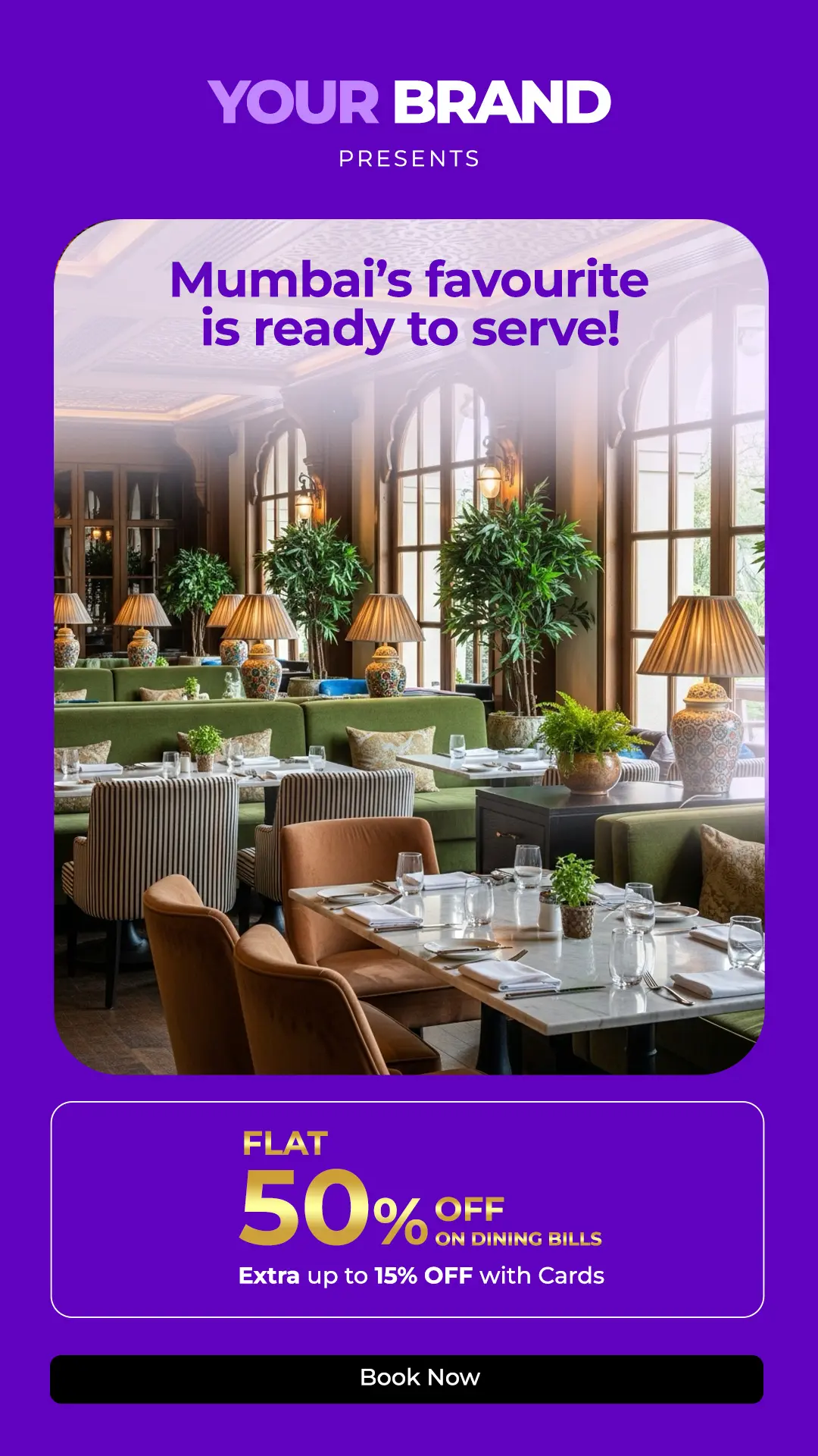Mumbai Restaurant Dining Discount Banner Template