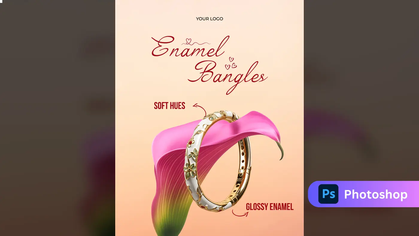 Elegant Floral Bangle Ad Template